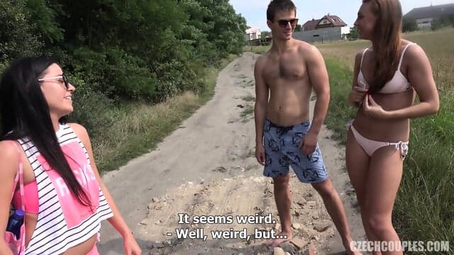 Czech Couple Public swing