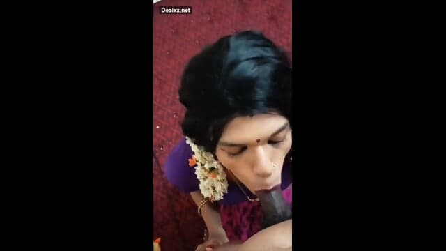 Desi shemale paid blowjob to customer