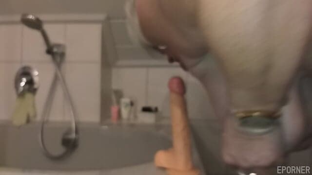  Vicky rides a massive dildo 
