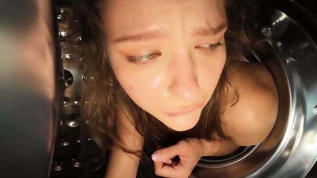 Big Tits Stepsister Stucked In Washing Machine Gets Anal Fucked