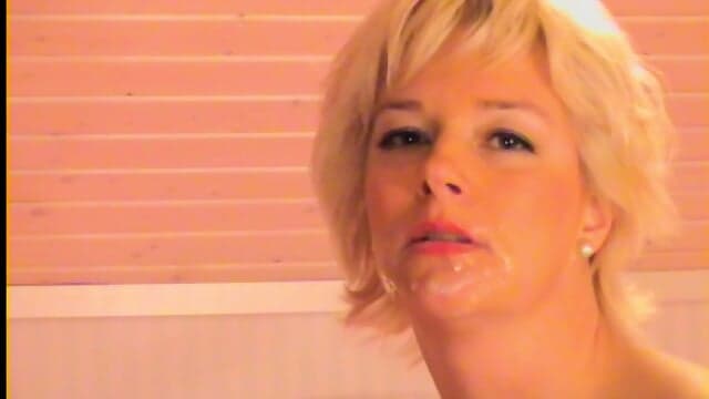 Blonde Masturbates With Long Dildo. Facial