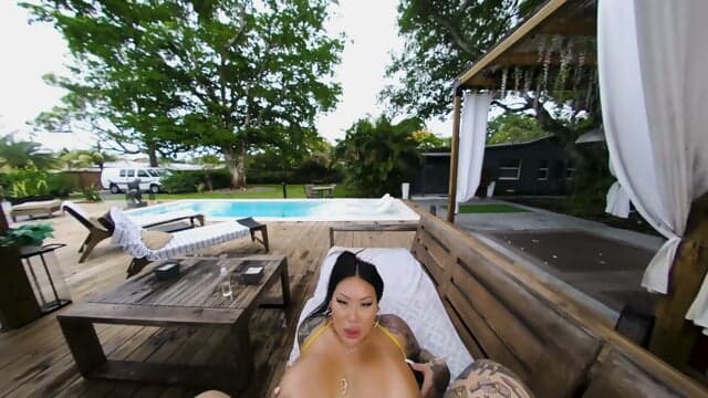 Thick Asian Milf Fucks Bf Poolside Vr (Test 1)