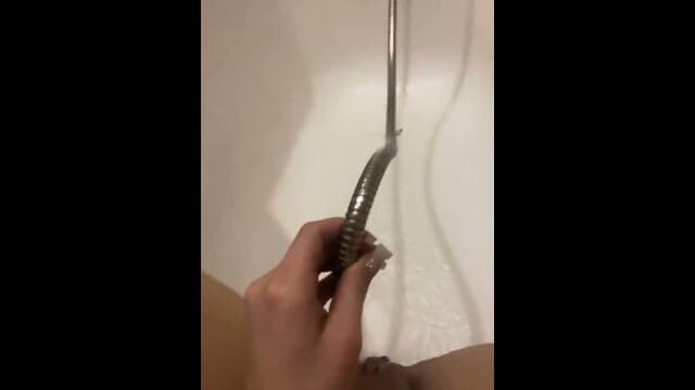 Masturbates With Water Jet And Cums
